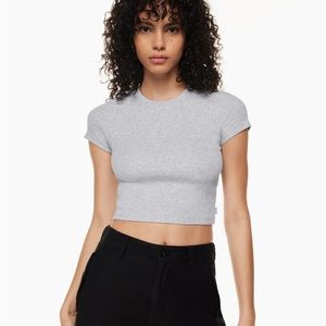 Aritzia TNA Grey crop top